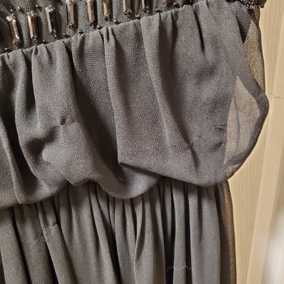 New JS modest black short sleeve maxi beaded dress - Picture 6 of 7